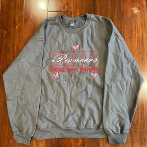 grey sacred heart university size large crew neck